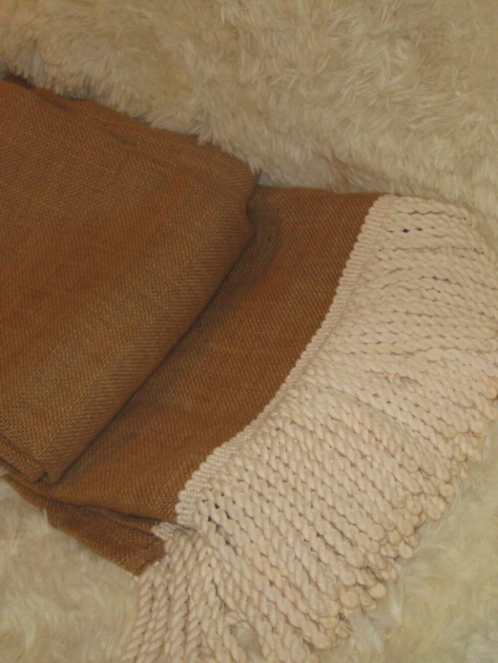 Burlap/Linen shower curtain NWOT